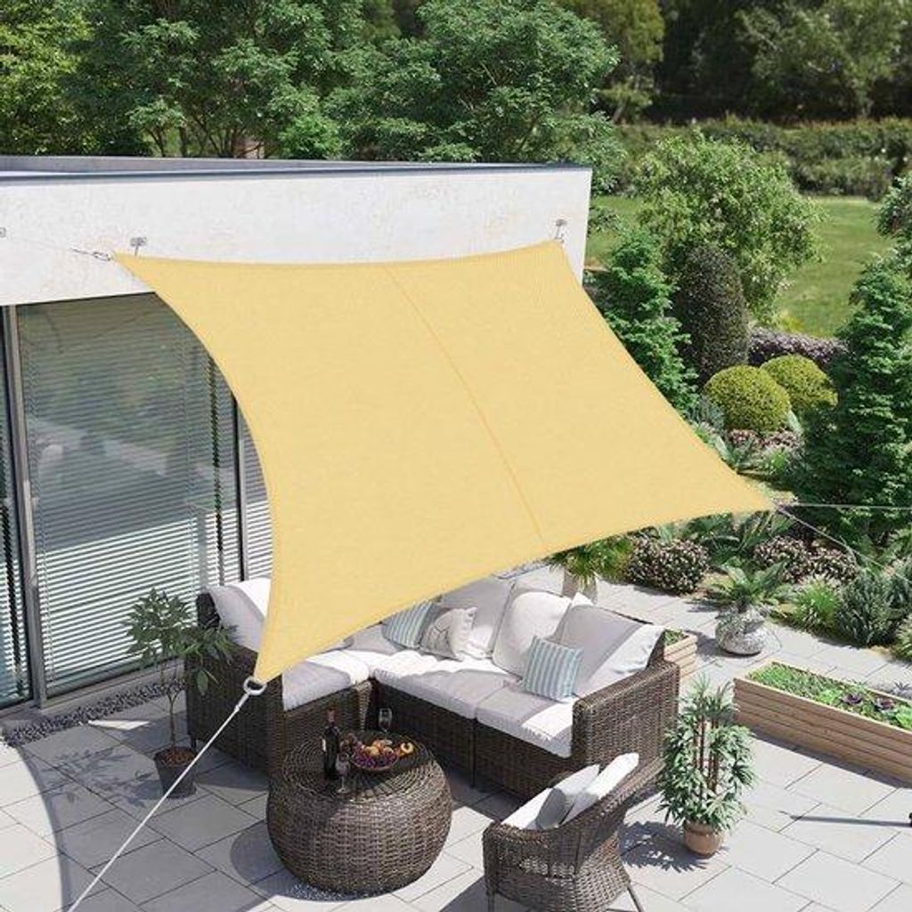 Schaduwdoek Rechthoekig 2x3m ondoorzichtig - UV-Schutz - 4 Schutzschlauch - Luftig und haltbar - Für Terrasse, Garten, Balkon, Außen, Outdoor