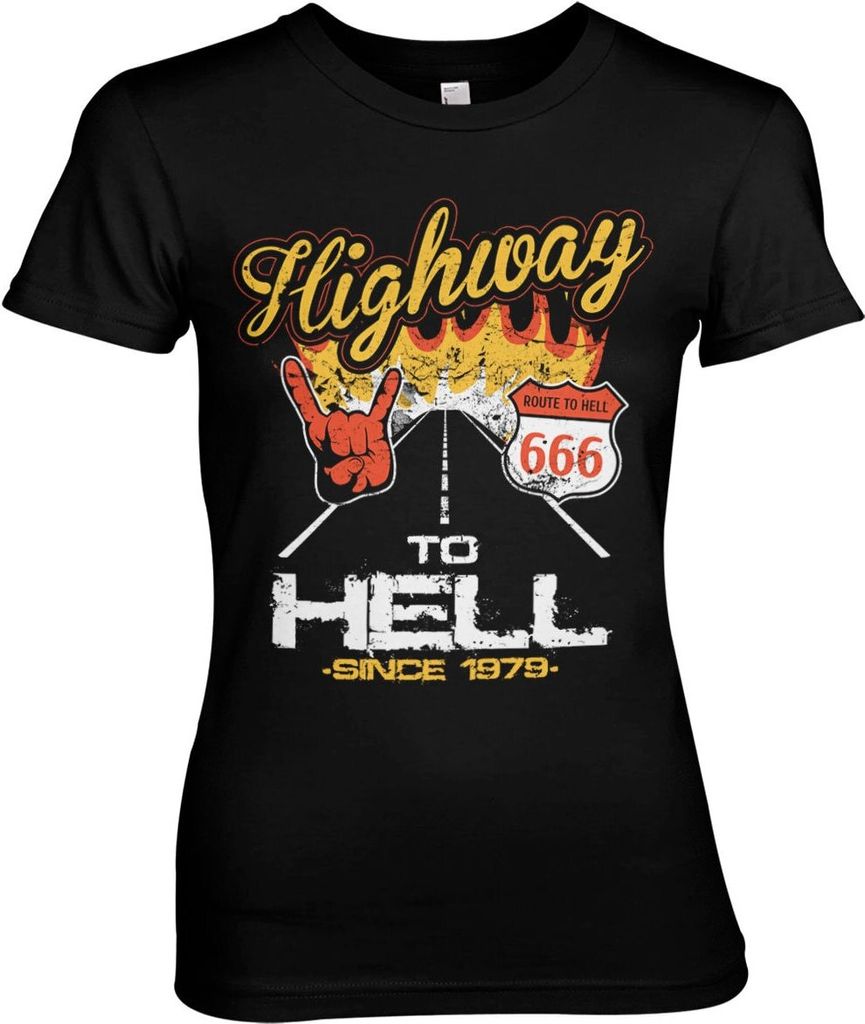 Highway To Hell Girly Tee - Medium - Black
