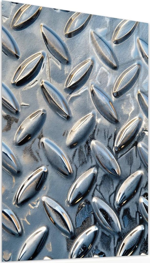 Glasbild 50x75cm in XXL für Wohnzimmer, Schlafzimmer Motiv Riffelblechmuster