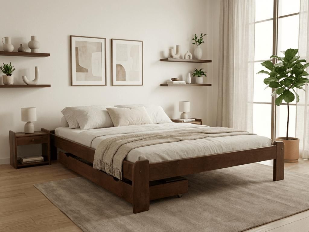 ADA-Bett 180 x 200 cm, Eiche. Matratze: ohne Matratze, Produktbild 