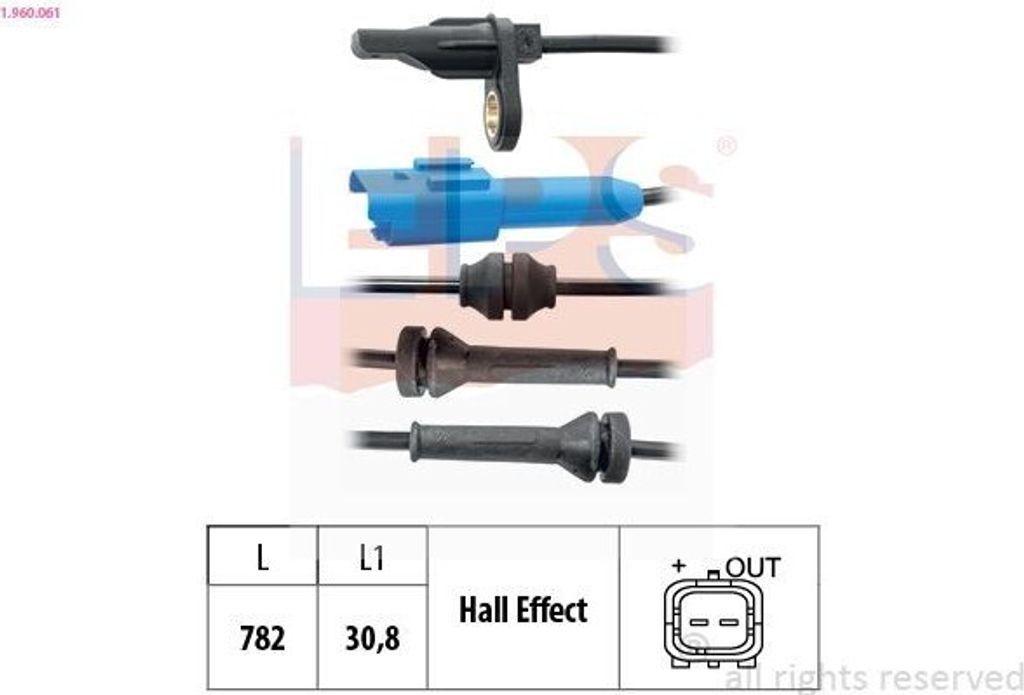 EPS ABS Sensor Raddrehzahl passend für PEUGEOT 1007 (KM) 1.960.061