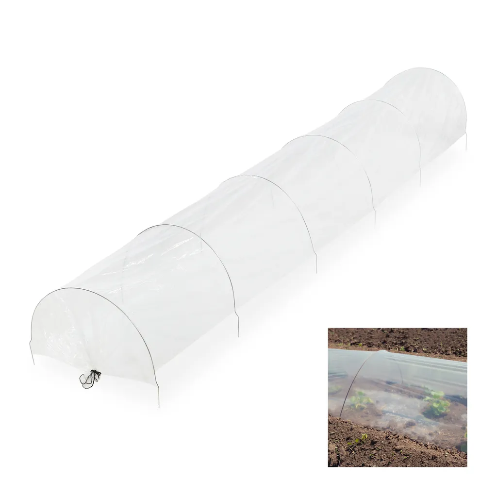 Tunnel per Coltivazione Relaxdays 3,7m - Struttura Acciaio e PVC