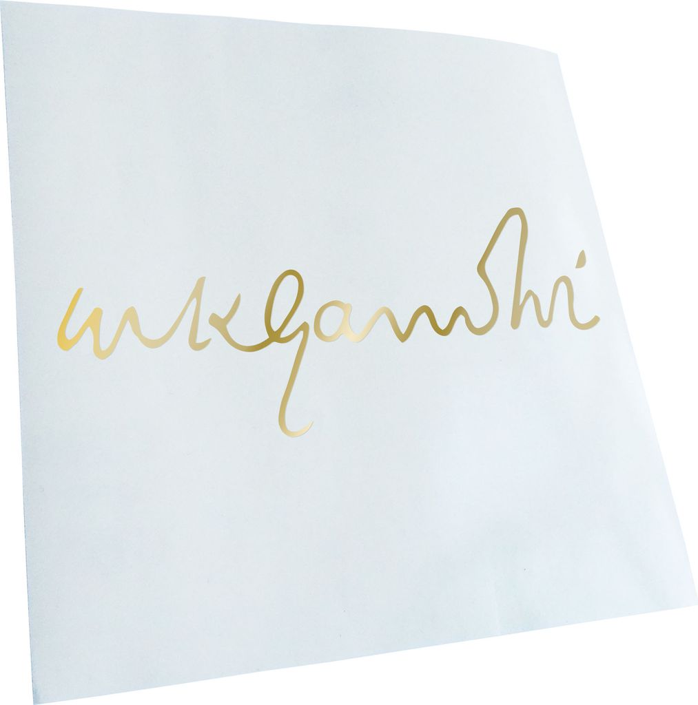 Kiwistar - Autoaufkleber - Mahatma Gandhi - Goldchrom - 60x24cm - Aufkleber für Auto, Laptop, Fahrrad, LKW, Motorrad mehrfarbig JDM Decal Racing
