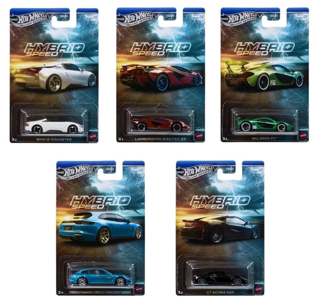 Hot Wheels Hybrid Speed Silver Series – Komplettset 5 Stück Produktbild 