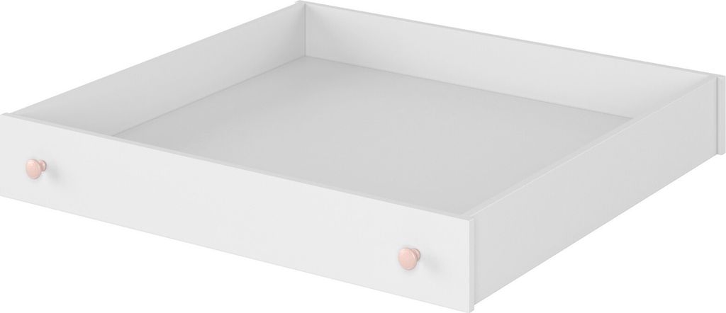 Furniture24 Schublade Luna LN9 für Bett Alpinweiß/Rosa Mädchenzimmer Kinderzimmer