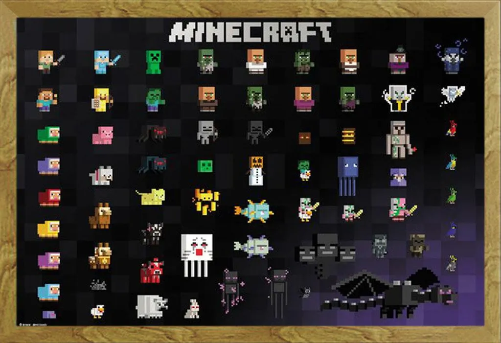 Poster Minecraft Pixel Sprites con Cornice Shinsuke Rovere 61x91,5 cm