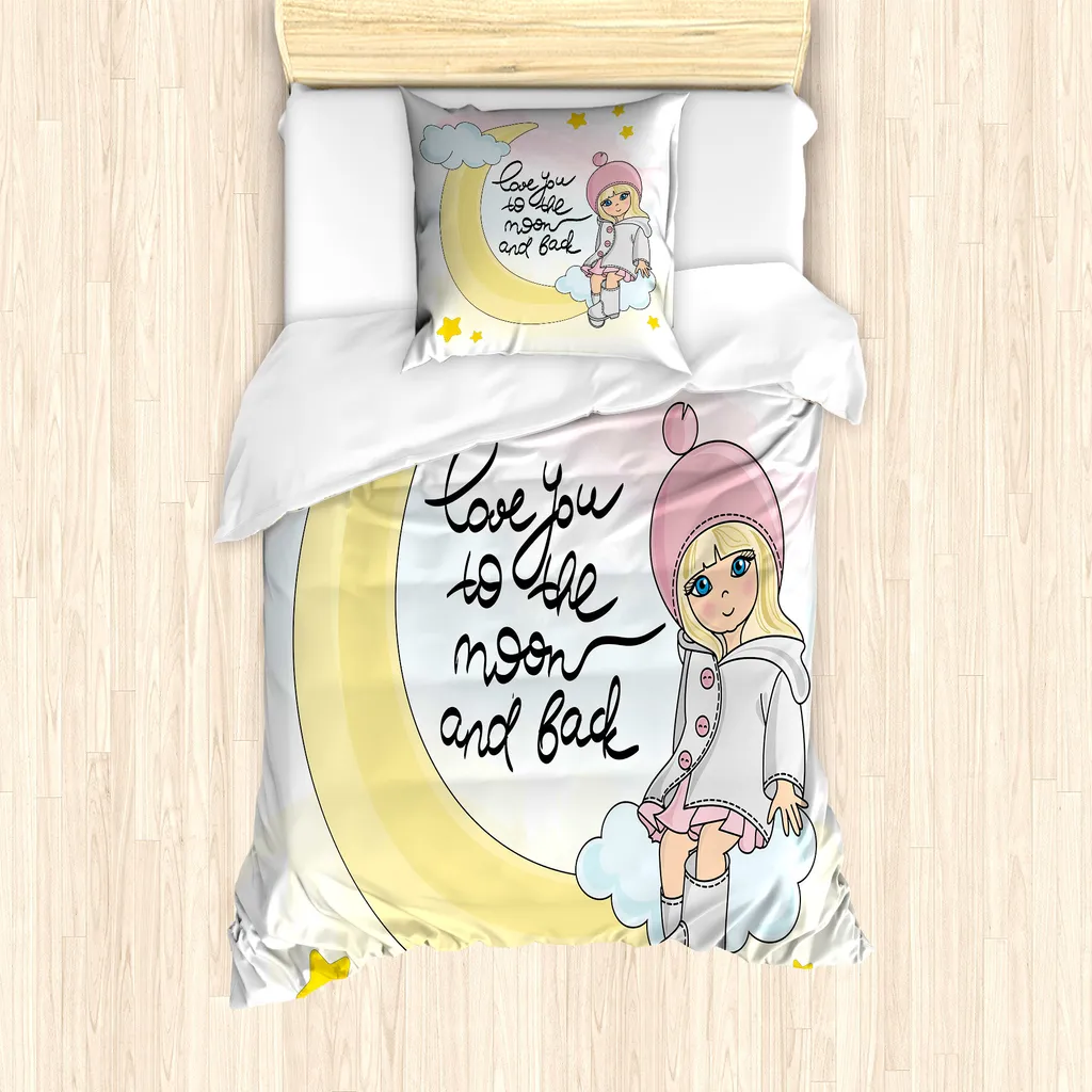 Copripiumino Romantico Moon Words ABAKUHAUS 135x200 Letto Singolo