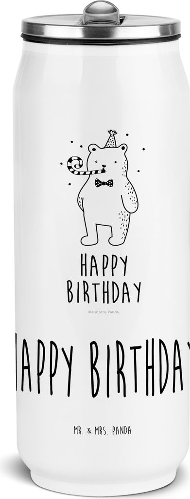 Mr. & Mrs. Panda sport trinkflasche Bär Geburtstag - Weiß - Geschenk, Glückwunsch, Sportflasche, Wasserflasche, outdoor, Happy Birthday, Alles G...