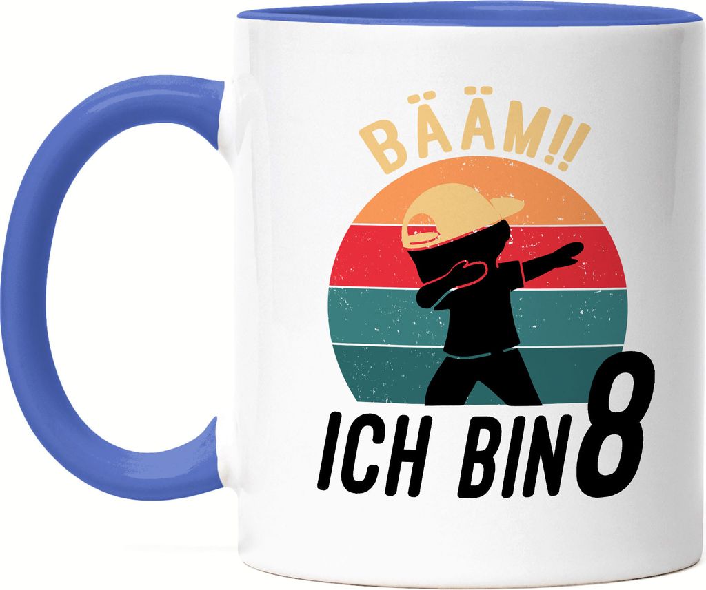 Dabbing Geburtstagstasse 8 Jahre Jungs 8. Geburtstag Lustig Tasse Blau Jungen Acht