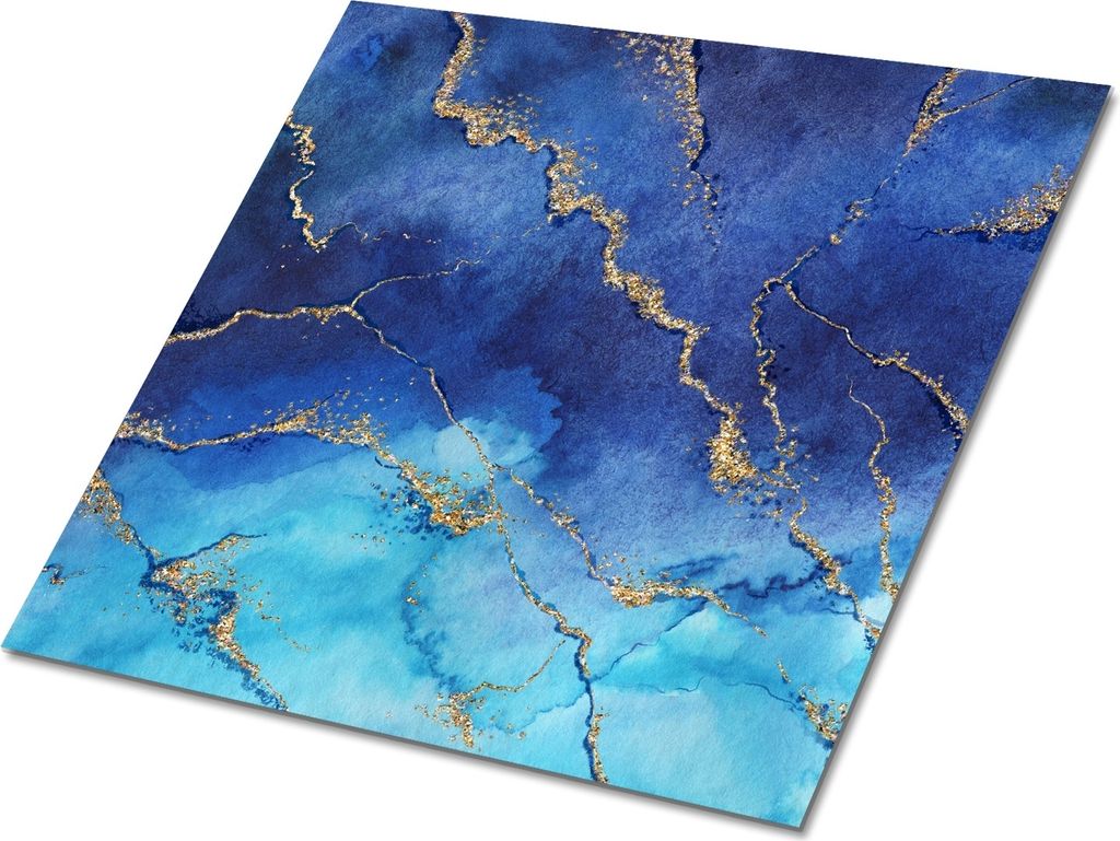 Selbstklebende Platten 30x30 cm Wandpaneele 9 Stück im Set Wanddeko - Blauer Marmor
