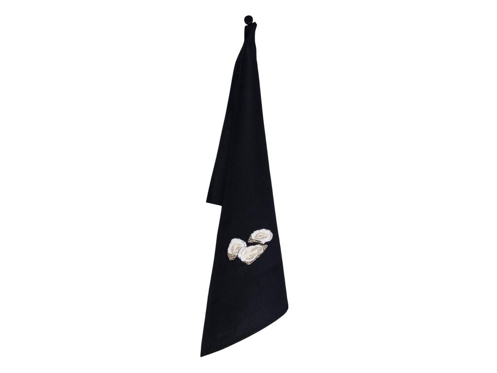 Vista Portuguese Geschirrtuch Oysters schwarz 50x70cm Produktbild 