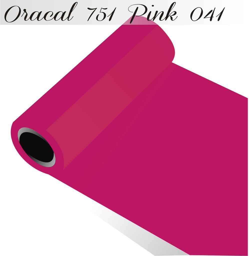 Oracal 751 - Orafol Folie 5m (Laufmeter) freie Farbwahl 118 glänzende Farben - glanz in 4 Größen, 63 cm Folienhöhe pink - 041