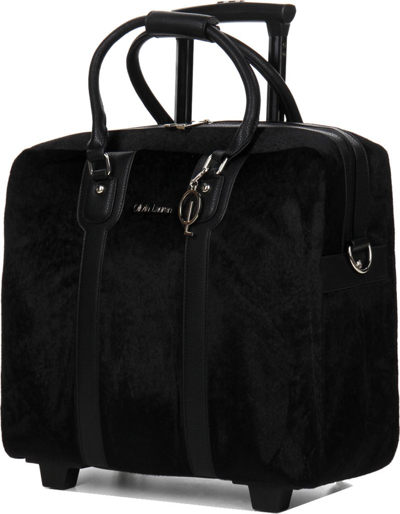 Luxus Damen Schulter Gurt Akten Laptoptasche Trolley Wild Fell Schwarz Bowatex