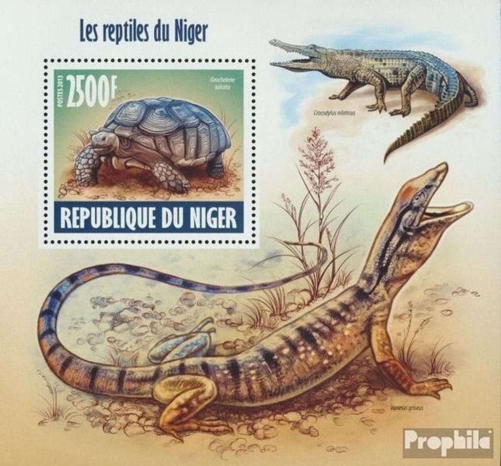 Briefmarken Niger 2013 Mi Block 227 (kompl. Ausg.) postfrisch Reptilien
