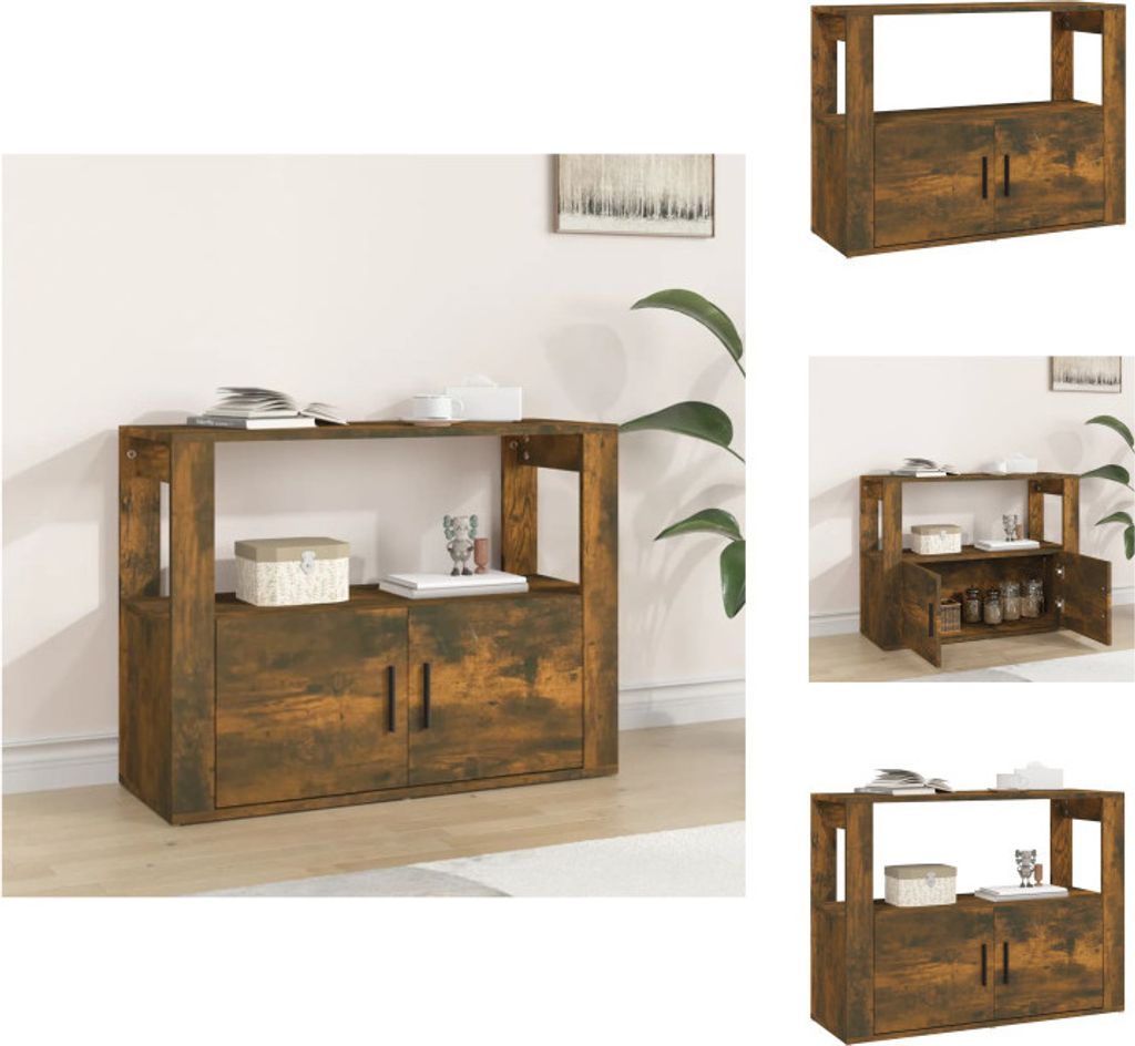 vidaXL Sideboard Räuchereiche 80x30x60 cm Holzwerkstoff - Sideboards