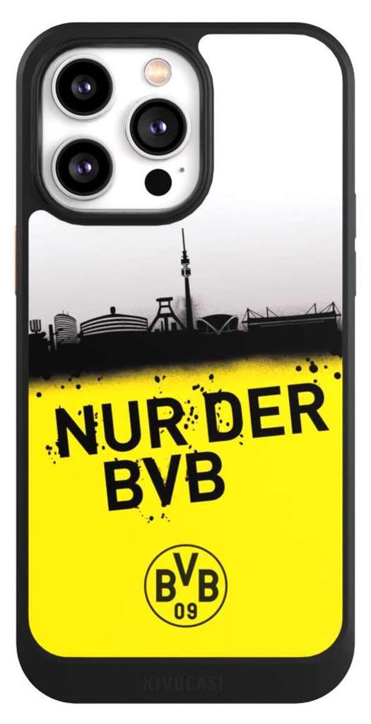 NIVOCASE Hülle für Apple iPhone 14 Pro Max Handyhülle NIVOcore Case Schwarz BVB Borussia Dortmund Statement