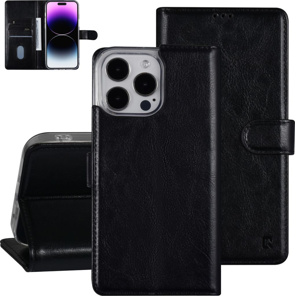 UNIQ Accessory iPhone 14 Pro Max Booktype Case - Card holder for 3 cards - Magnetic closure - Black