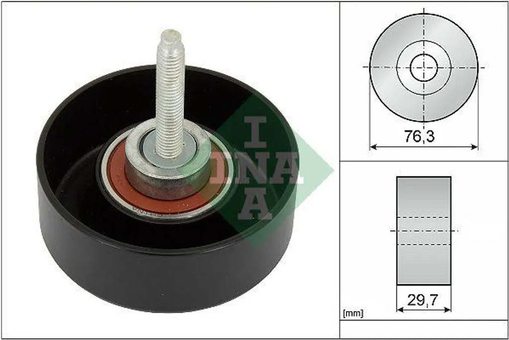 INA 532 0651 10 Rullo di rinvio/guida, cinghia trapezoidale dentata OE 1119938 compatibile con Fiesta, Maverick, Mondeo, Transit