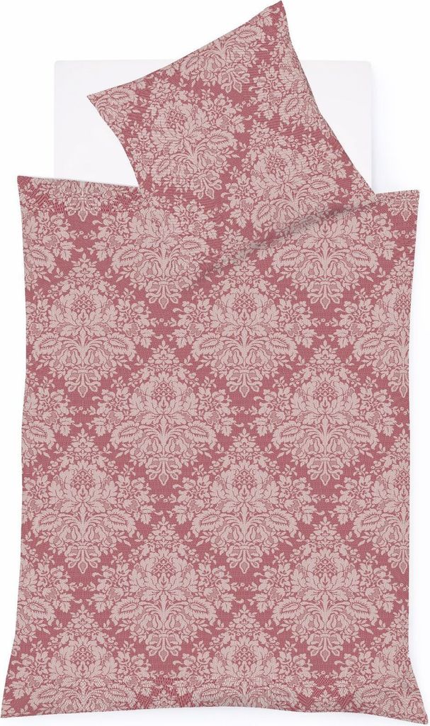 Fleuresse Lech Edelflanell Bettwäsche 200x200 Ornamente Barock rot 603739-4