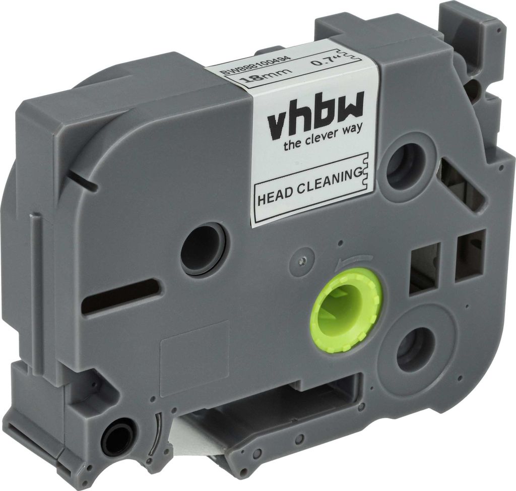vhbw Druckkopf Reinigungskassette kompatibel mit Brother PT E300VP, E500, E500VP, E550W, H300, E550WVP, H300LI, E800W Beschriftungsgerät - 2,5mx 18mm