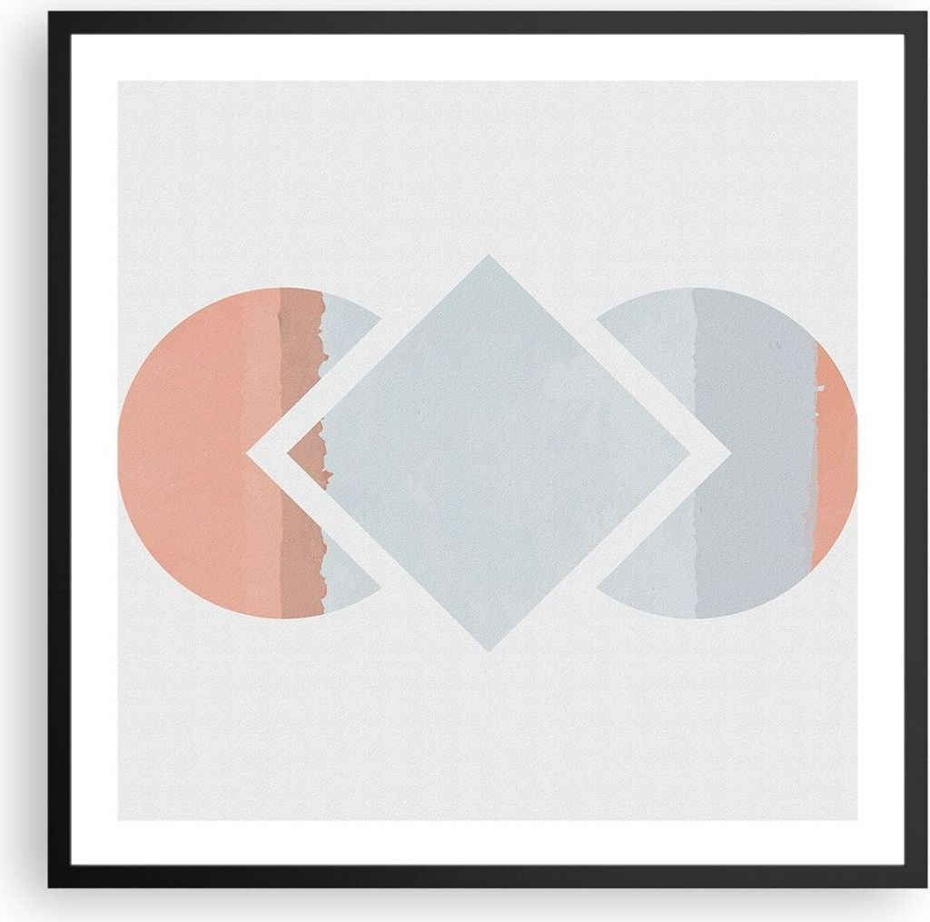 Gerahmtes Poster - Schwarzer Rahmen - Stück Geometrisch Diamant - 60x60 cm - Wand Bild - Wanddeko - Wandbilder - Kunstposter - Wandposter - Bilder...