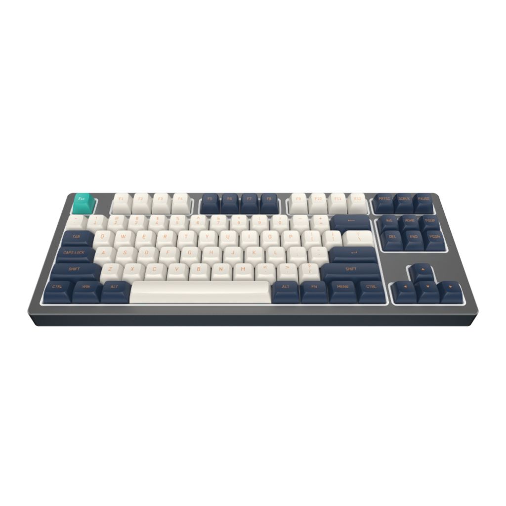 DARK PROJECT KD87B LTD Aluminum (Schwarz/Wolkengrau) - Mechanische Gaming-Tastatur Gat. Cap Teal RGB (ENG)
