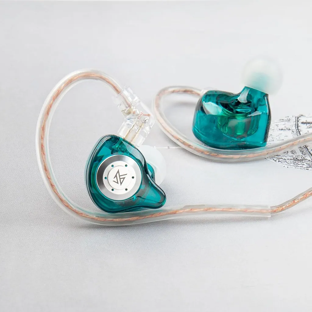 Cuffie in-ear monitor KZ EDX Pro, cuffie IEM, dual DD hi-fi stereo, cablate, a cancellazione di rumore, auricolari (verdi, con microfono) - 6