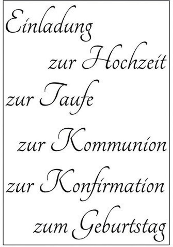 Stempel Clear, Einladung 2, transparent, 6 - teilig