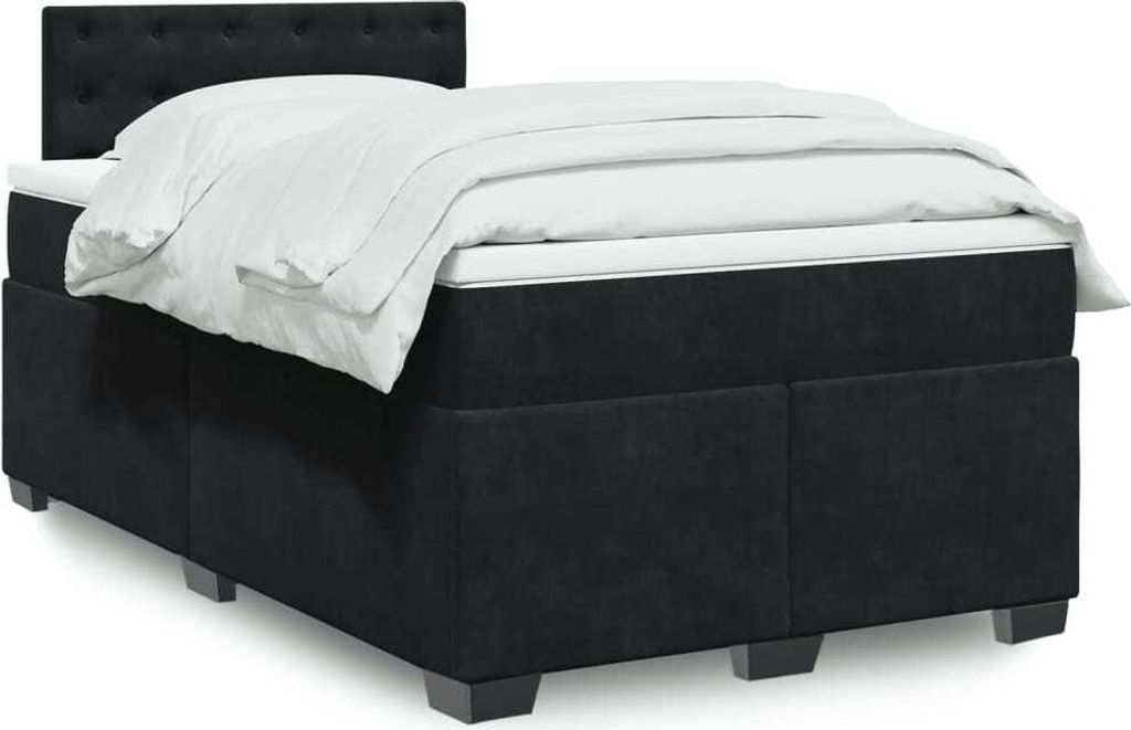 "2026 Promotion" Boxspringbett mit Matratze - Schwarz - 120x200 cm - Samt - Polsterbett CC14870