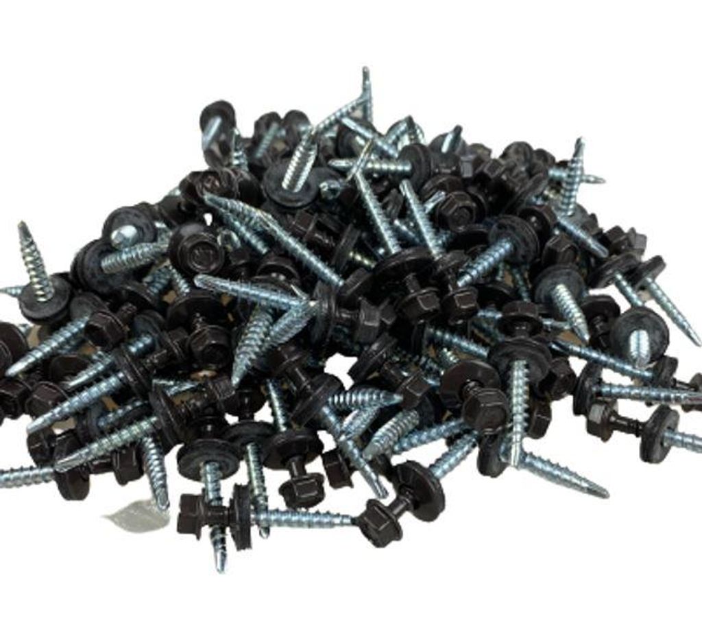 Roofart Holzschrauben Sechskantschrauben 4,8 x 35 mm braun RAL 8019 25 Stück