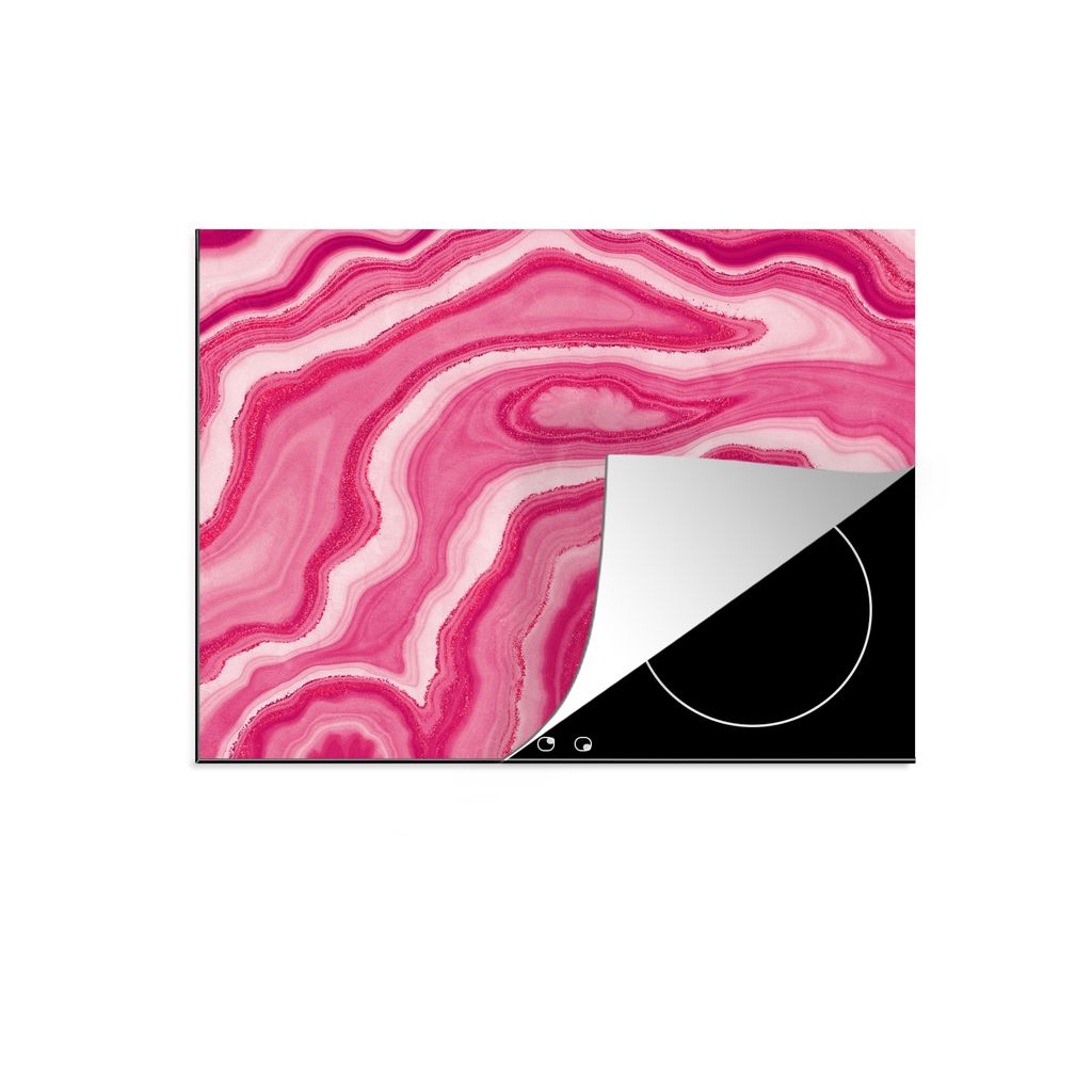 KitchenYeah Herdabdeckplatte Rosa - Geode - Achatstein - Edelsteine , 57x51cm, Küche Deko, Glaskeramikkochfeld Herdabdeckung, Abdeckplatte fùr ...
