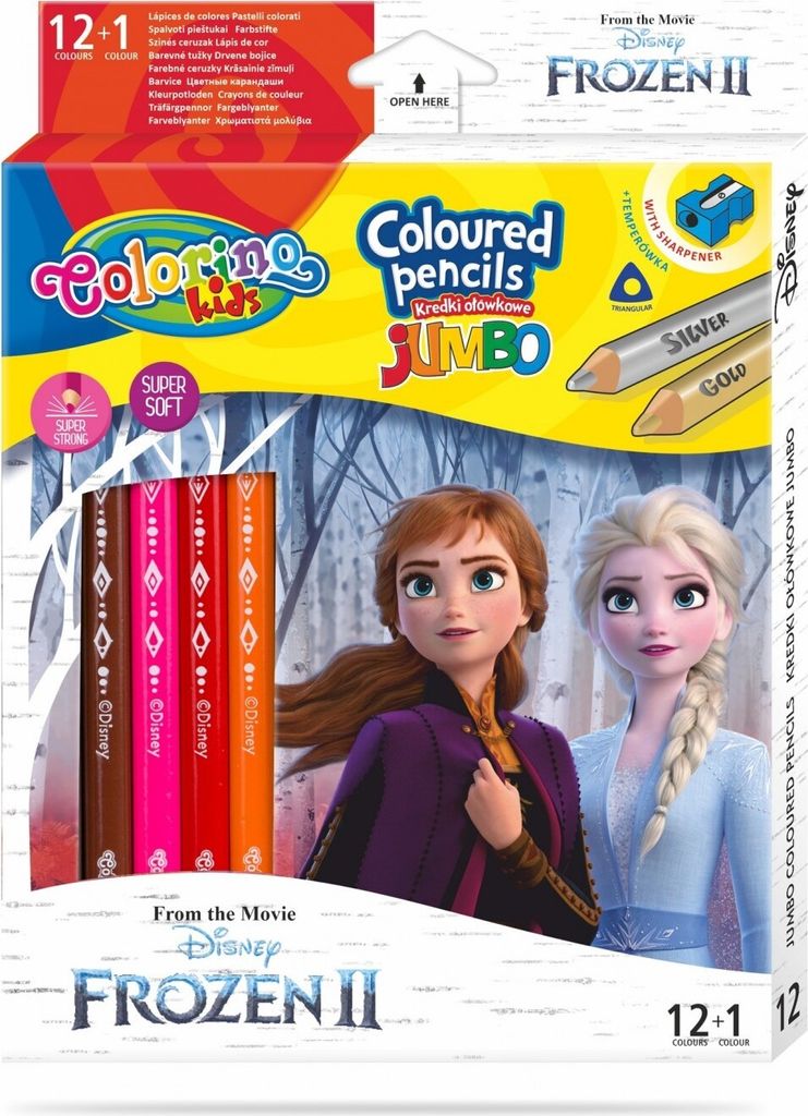 Jumbo Dreikantstifte 13 Farben Frozen II Colorino Produktbild 