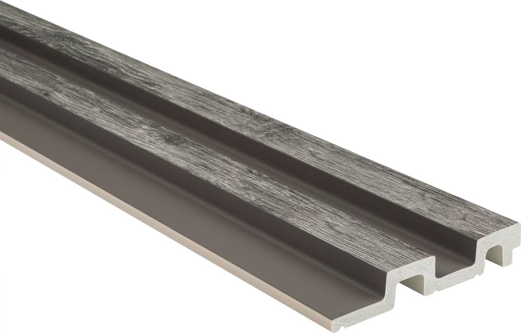 HEXIM Lamellenwand HDPS Polystyrol - Lamellen Wandverkleidung Akustikpaneele Wandpaneele Holz Imitat - (1 Paneel - hellgraue Holzstruktur) Wandpane...