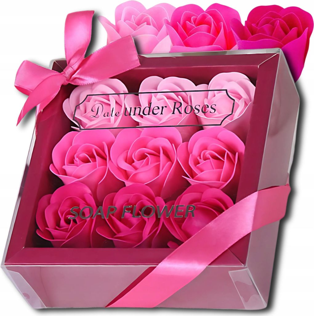 EDIBAZZAR | Künstliche Seifenrosen Blumen 9 Stück Geschenk Produktbild 