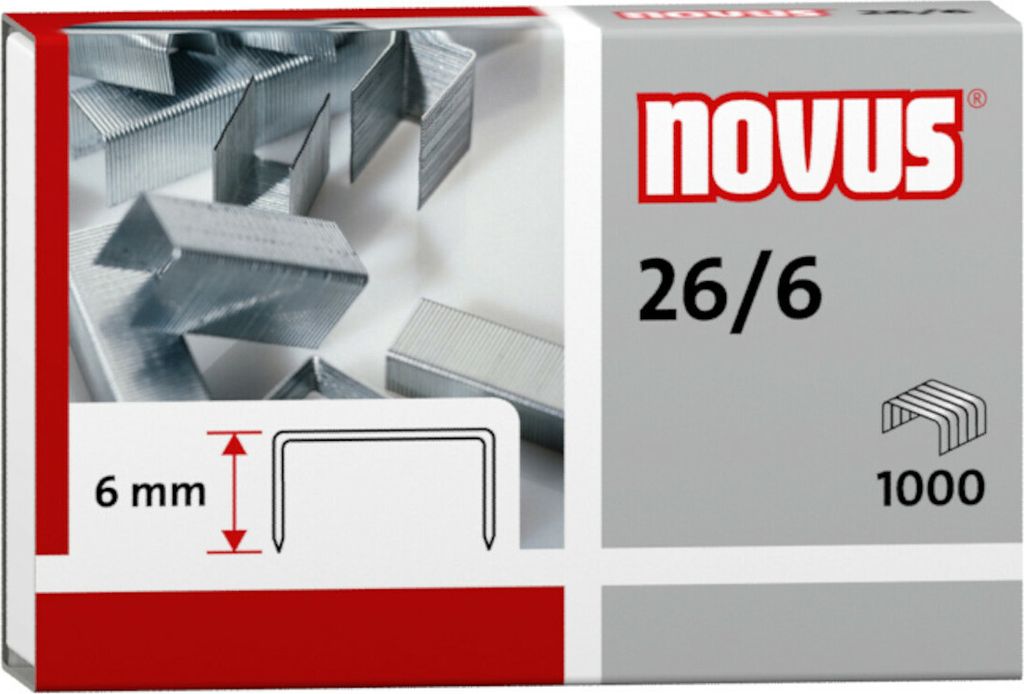NOVUS Heftklammer 26/6 040-0056 verzinkt 1.000 St./Pack. Produktbild 