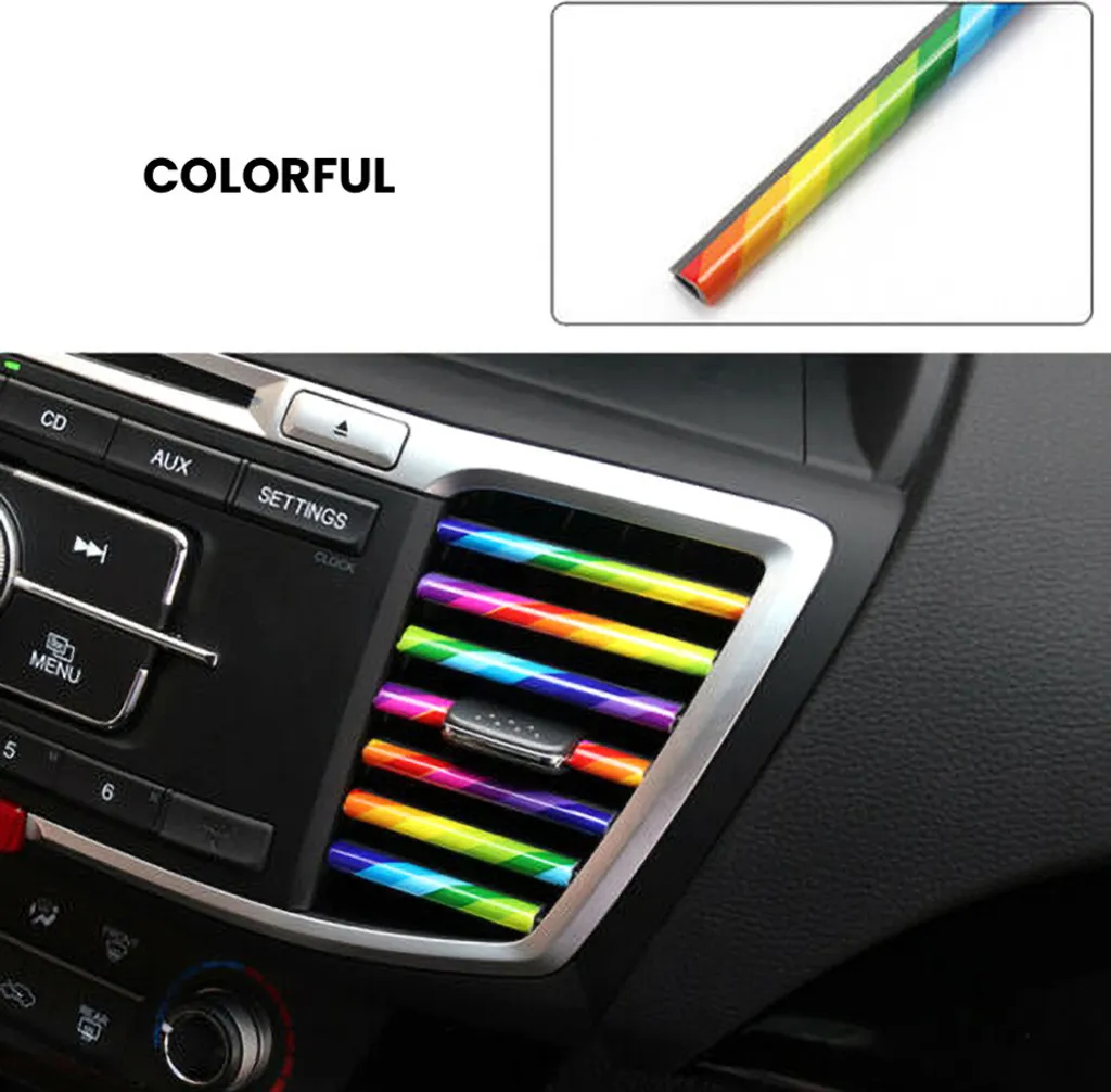 Decorazioni Auto Fai-da-Te 10 Pezzi - Listelli Colorati per Griglie Aria