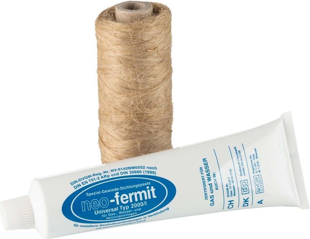 Gewinde-Dicht-Set Dichtungshanf 80g Spule und Neo Fermit Produktbild 