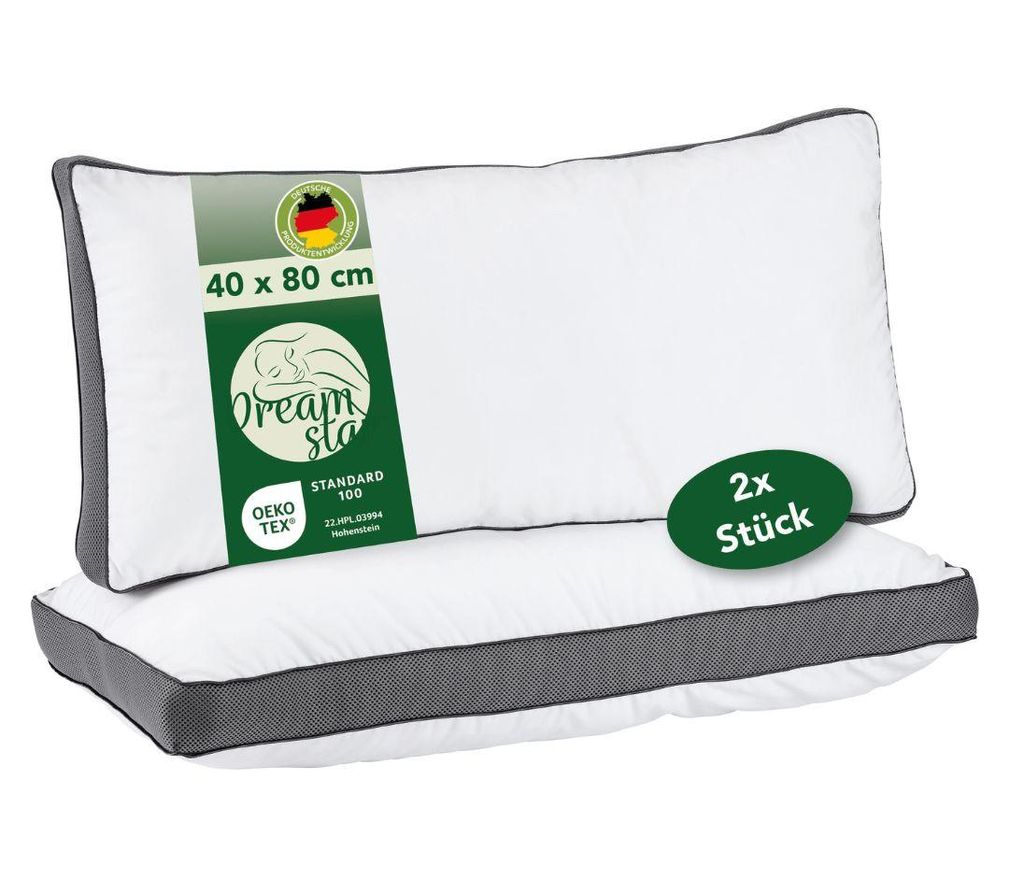 Wohlfühlkissen | 2er Set 40 x 80 cm |  Kopfkissen für Produktbild 