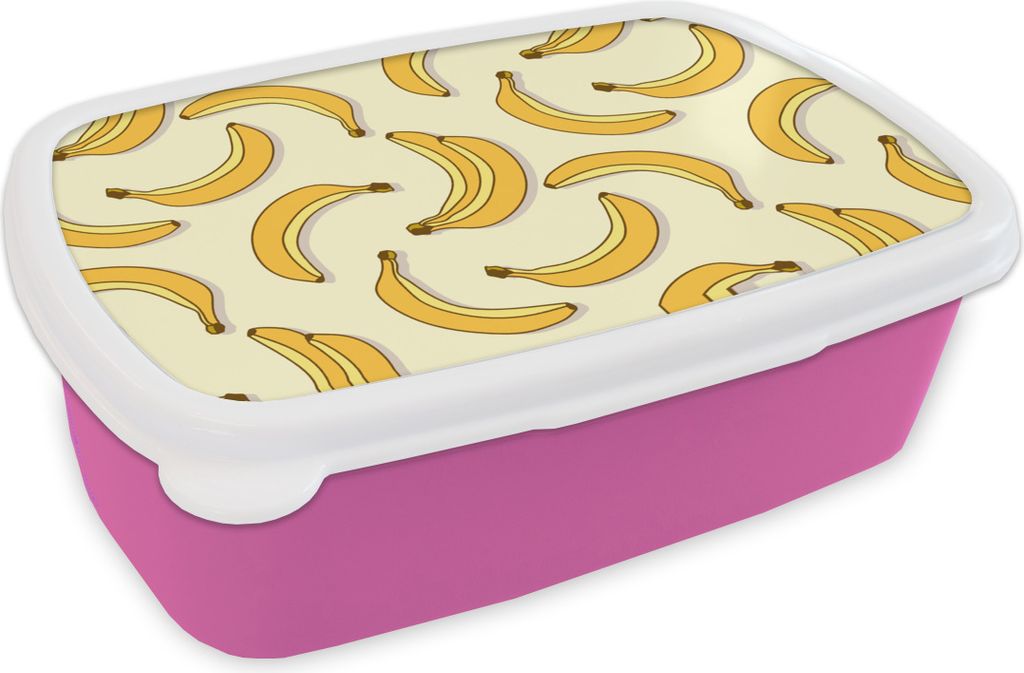 KitchenYeah Lunchbox Brotzeit Brotdose 17x11 cm Obst - Gestaltung - Banane Kinder Brotzeitdose - Lunchpaket - Brotkasten - Sandwich Box