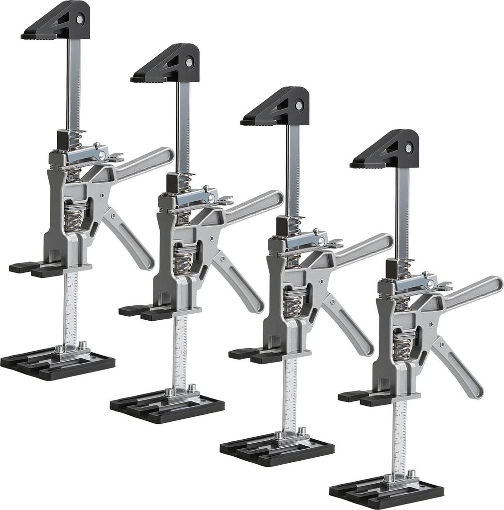Faziango 4x Handwerkzeugheber Gipskartonplatten Hebevorrichtung Schrankheber Bis 200Kg, Einstellbar 0cm-20cm