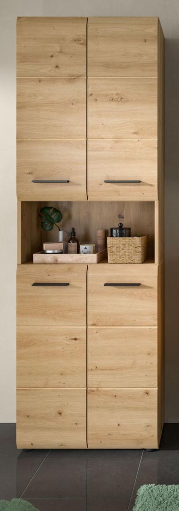 Badezimmer Hochschrank "Cover" in Artisan Eiche Badschrank Produktbild 