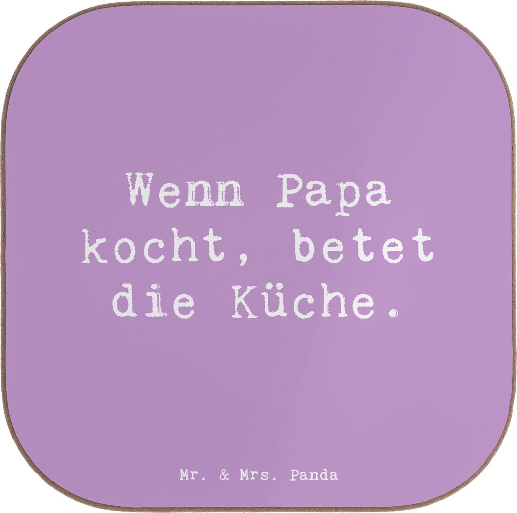 Mr. & Mrs. Panda Untersetzer für Gläser Spruch Vater Koch - Lavendeltraum - Geschenk, Tischschoner, Kochen, humorvolle Geschenke, Vaterschaft, gl...