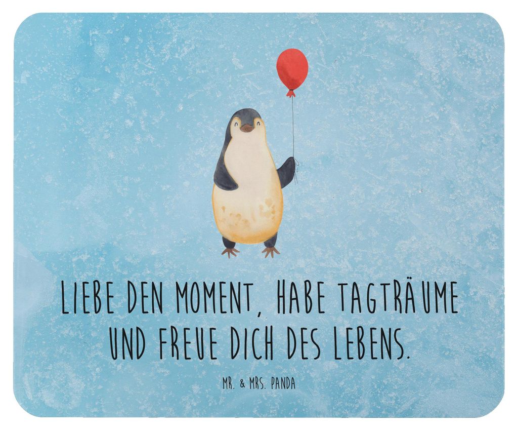 Mr. & Mrs. Panda Mouse Pad Pinguin Luftballon - Eisblau - Geschenk, Liebe, mousematte, Motivation, Geschenkidee, pc mausunterlage, Fröhlich, Mausp...