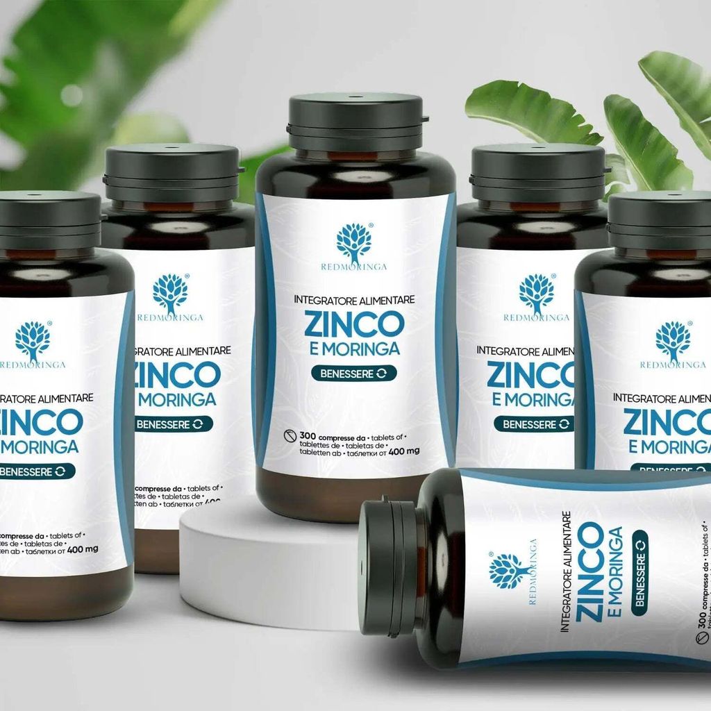 Nahrungsergänzungsmittel Zink und Moringa Nützlich gegen Akne, zur Stärkun – 6 Flaschen