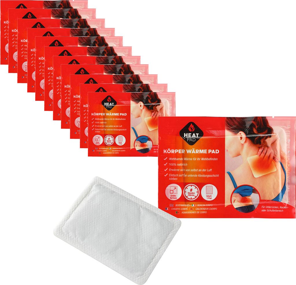 1.02 Wärme Pad 9x13 cm - 8 Stunden Wärme / selbstklebend - Menge: 12 Stück