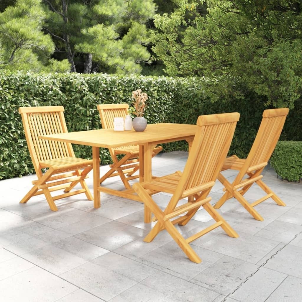 Möbel 5-tlg. Garten-Essgruppe Massivholz Teak - Balkonmöbel 3059593