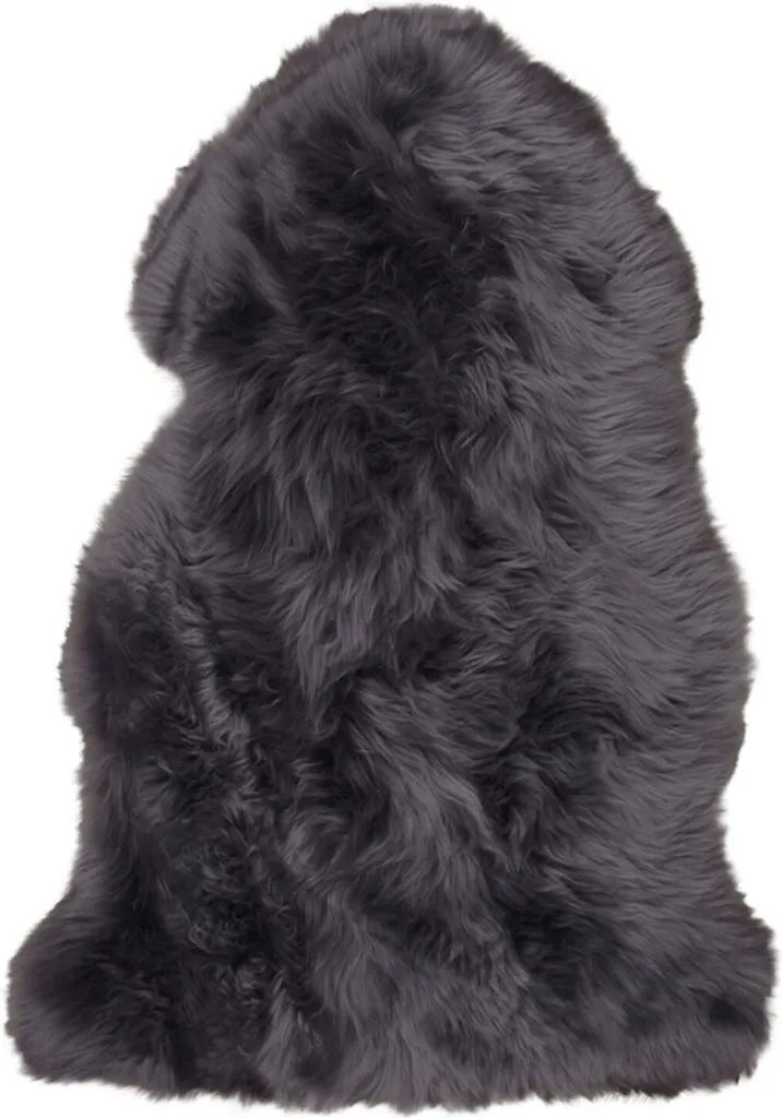 Peau de Mouton pour Fauteuil ou Descente de Lit Grise Confort 85x50