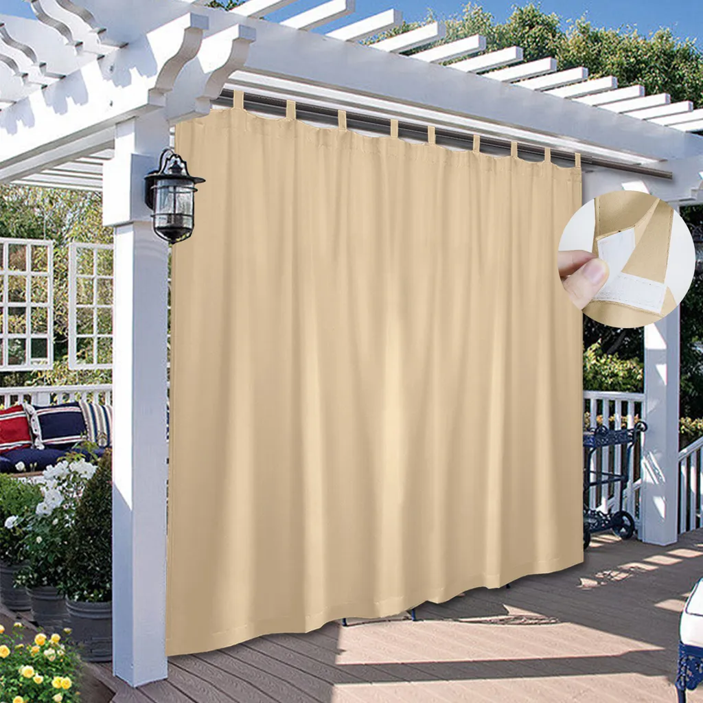 Rideau de Jardin Occultant Beige pour Créer un Espace Privé sur Balcon