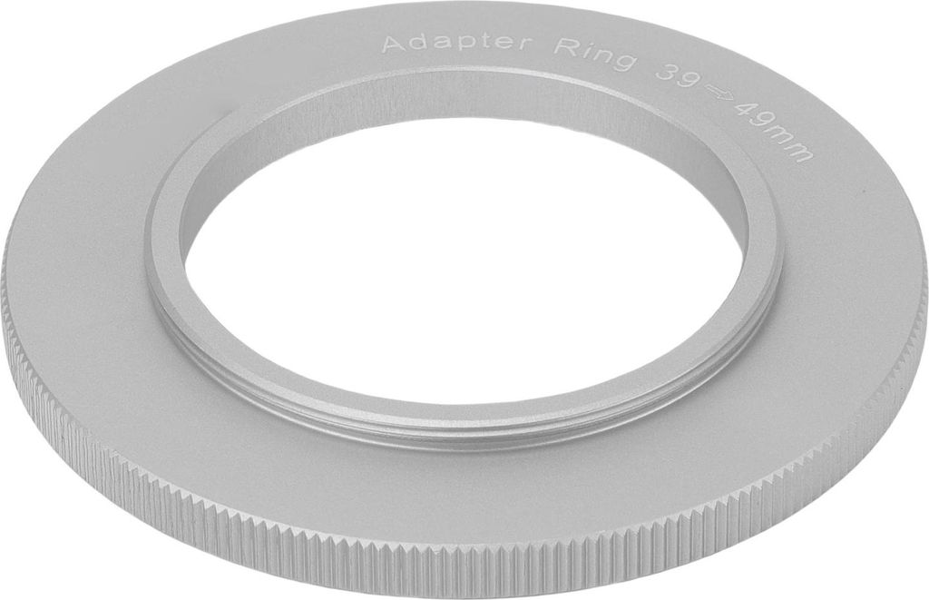 Kameraobjektiv-Filter-Adapterring, silberfarbene Aluminiumlegierung, 49 mm auf 39 mm, Zubehör