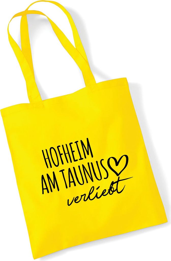 Huuraa Jutebeutel Hofheim am Taunus verliebt 10 Liter Yellow Baumwolle Tasche Geschenkidee